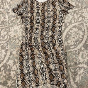 Stretchy ditched Snakeskin Bodycon Dress